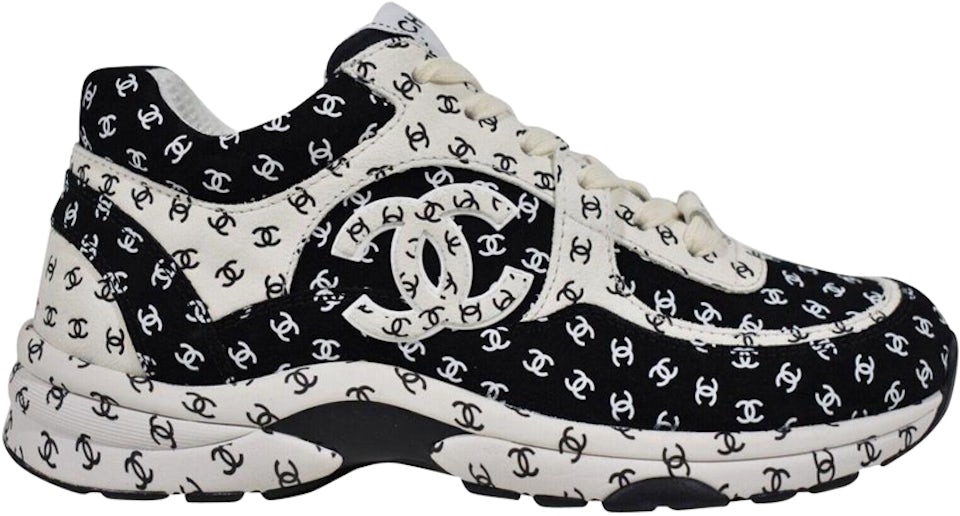 Chanel CC Logo Sneakers Tennis Shoes White Blue Black Trainers 36