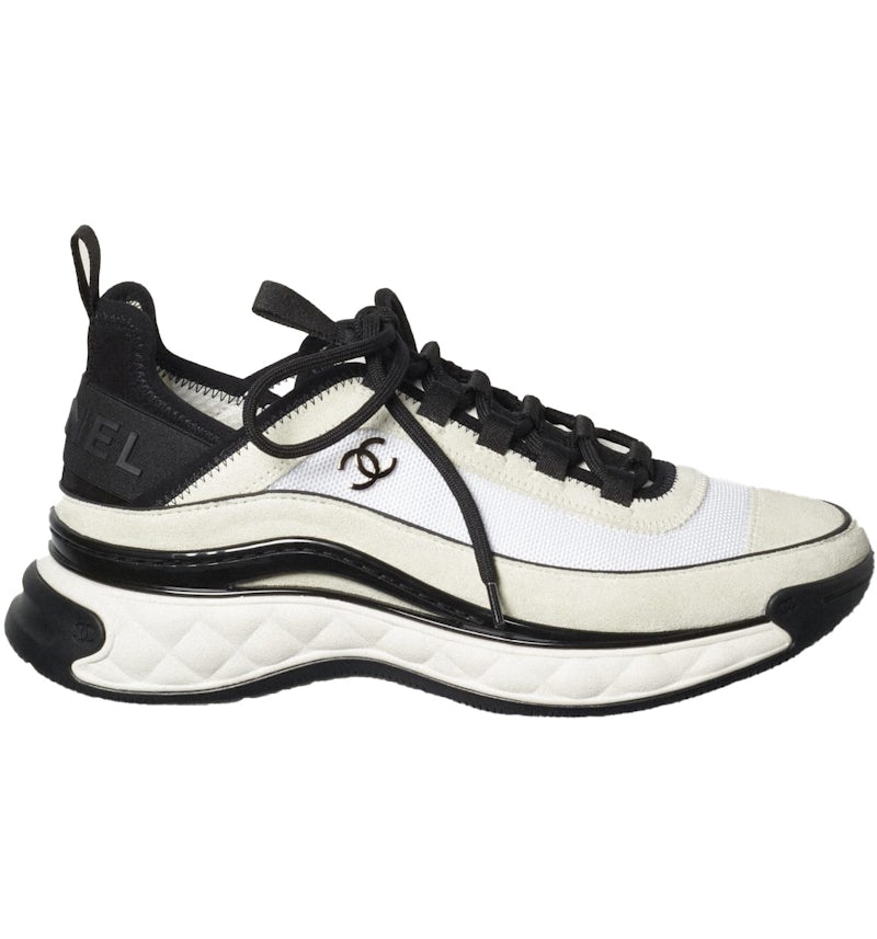 Chanel Suede Trainer Blanco Negro (de mujer) G39070 Y56144 0Q241