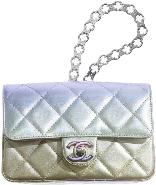 Chanel Timeless Classic Ombre Wristlet Mini Flap Multicolor in Calfskin  Leather with Silver-tone - GB