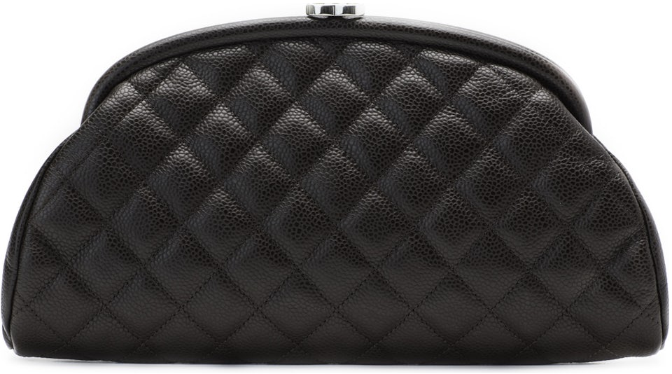 Chanel Black Caviar Leather Clutch Bag Chanel