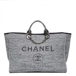 Chanel Navy Lurex Boucle Small Deauville Tote Bag – The Closet