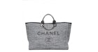 Chanel Deauville Tote Woven Large Charcoal Black