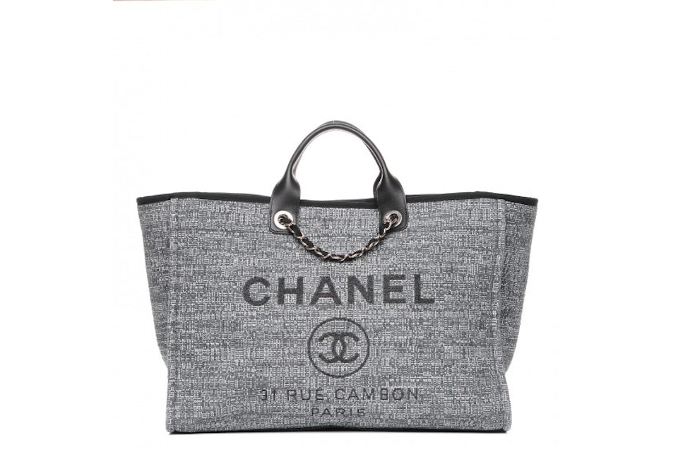 CHANEL, Bags, Chanel 22 Straw Raffia Calfskin Chain Medium Deauville  Shopping Tote