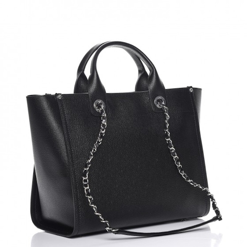 Chanel caviar small online studded deauville tote black