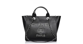Chanel Deauville Tote Studded Small Black
