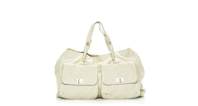 Chanel Pocket in the City Tote Diamond Quilted Large Ivory