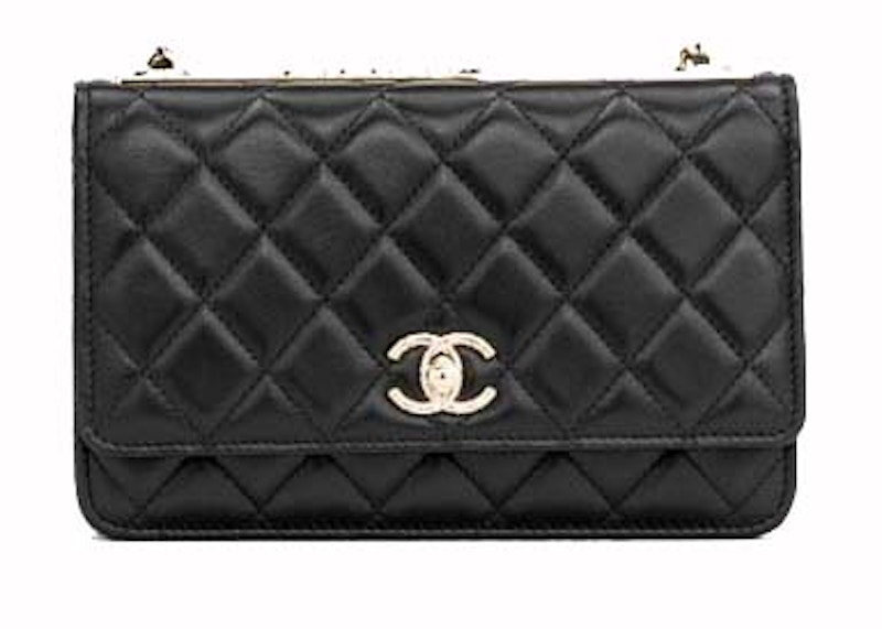 Chanel Trendy CC WOC Schwarz A80982 in Lambskin with Gold tone DE