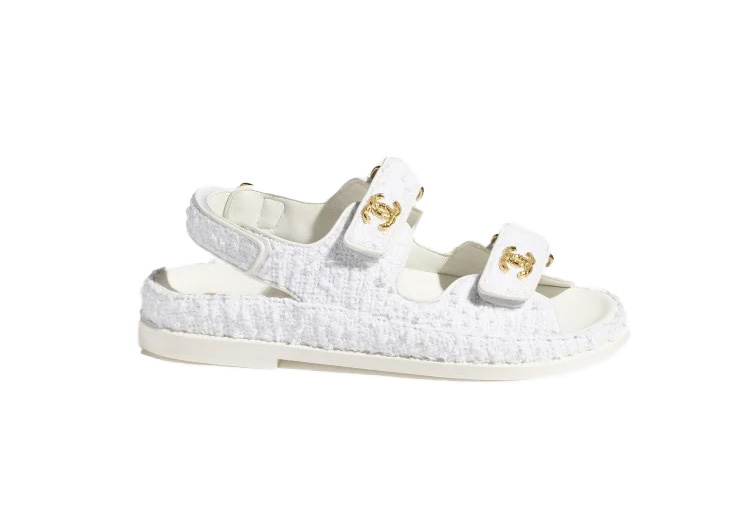 Chanel Dad Sandals White  Designer WishBags