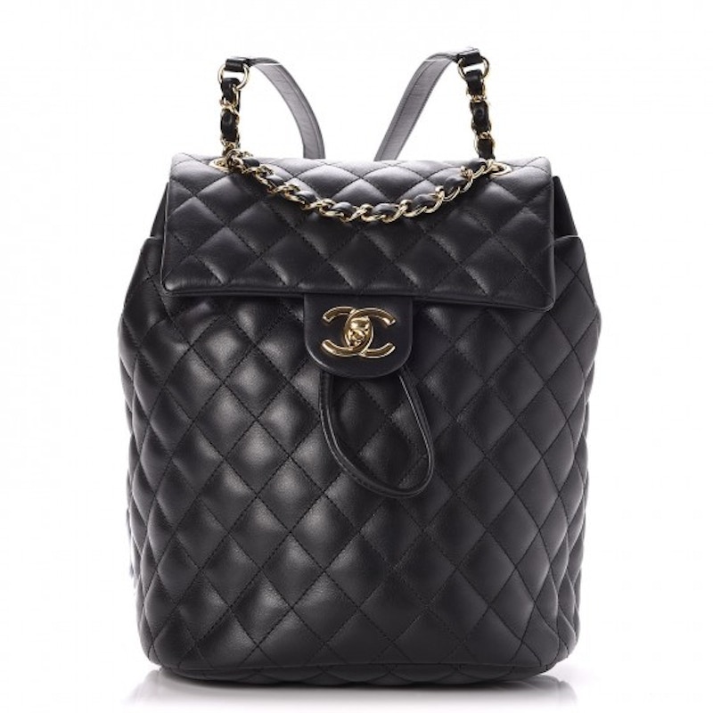 chanel lambskin quilted small urban spirit backpack black