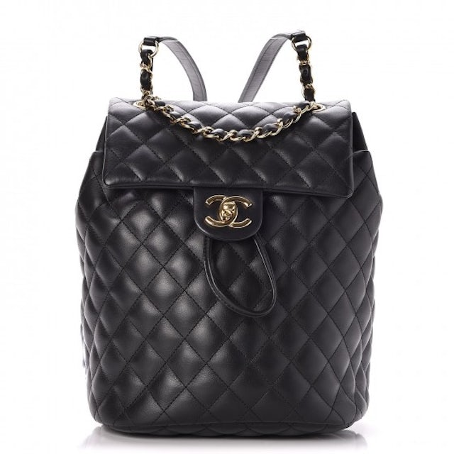 Chanel Urban Spirit Backpack Quilted Diamond Small Black in Calfskin with  Gold-tone - MX