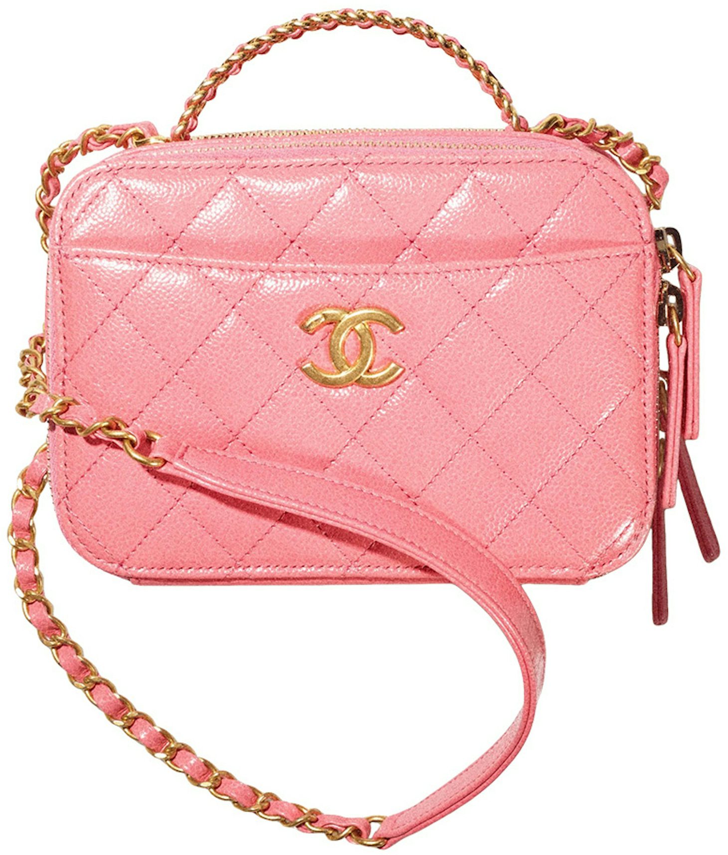 Chanel Vanity Case Bag Small 22S Calfskin Coral Pink in Calfskin Leather  with Gold-tone - US