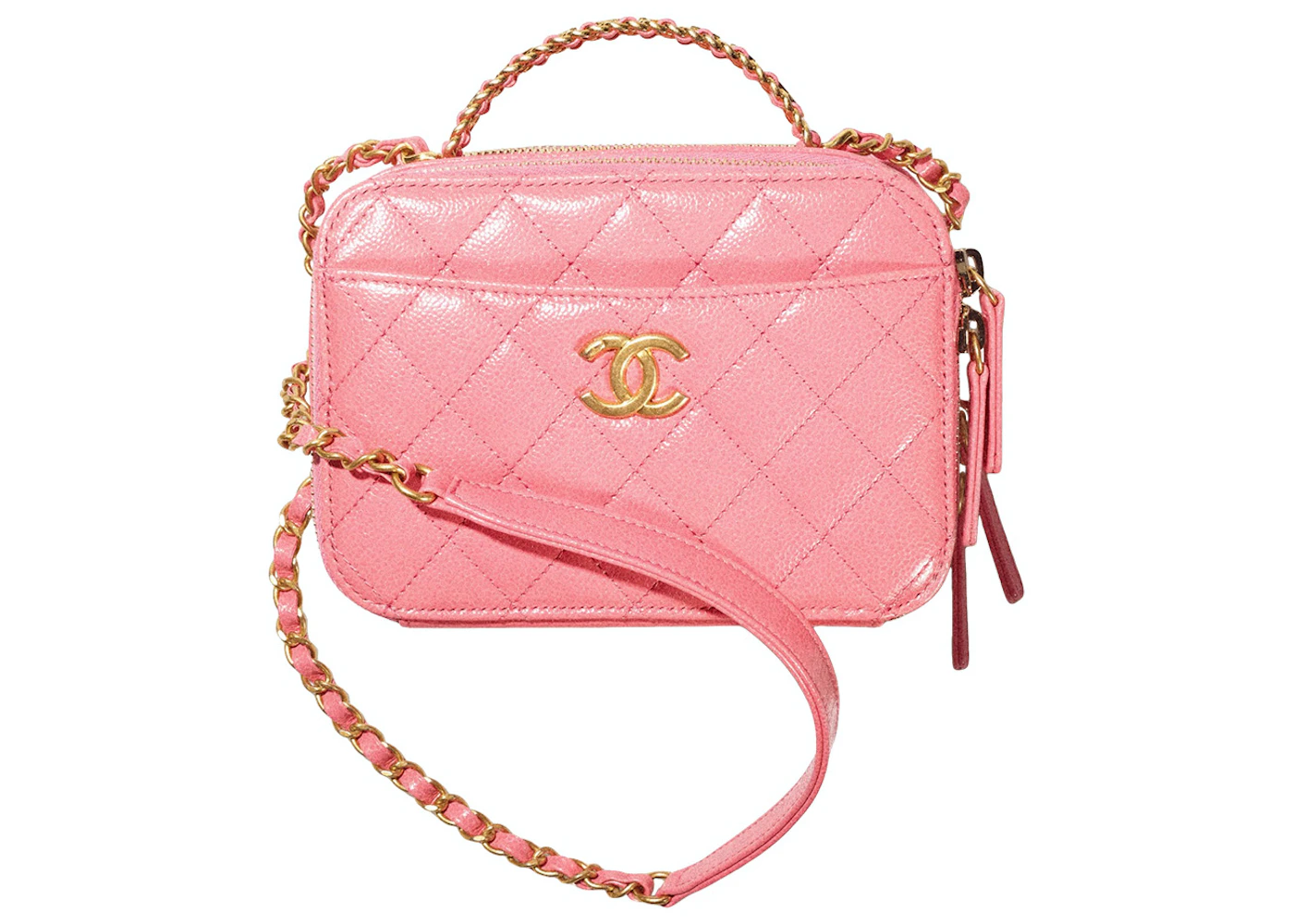 Chanel Vanity Case Bag Small 22S Calfskin Coral Pink in Calfskin