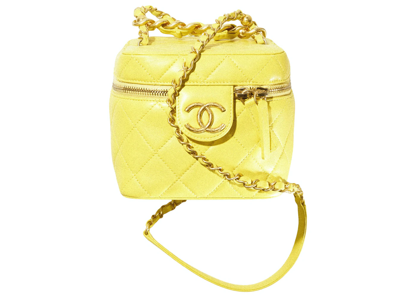 Chanel Vanity Case Small 22S Lambskin Yellow in Lambskin Leather with  Gold-tone - US