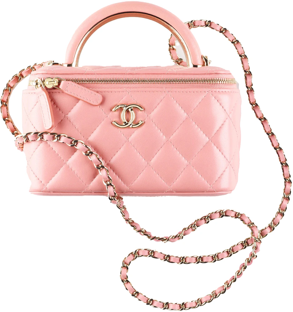 Chanel Vanity With Chain Pink in Lambskin Leather - US