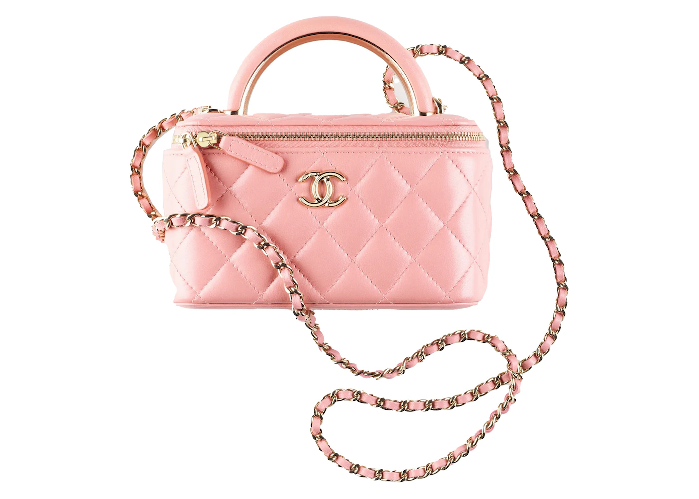 Chanel Pink Lambskin Bubble Vanity On Chain Q6B4QO1IPB000