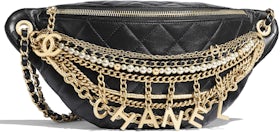 Chanel 19 large handbag, Shiny lambskin, gold-tone, silver-tone & ruthenium-finish  metal, white — Fashion