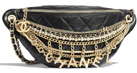 Chanel Waist Bag Lambskin Quilted Gold/Silver-tone Black