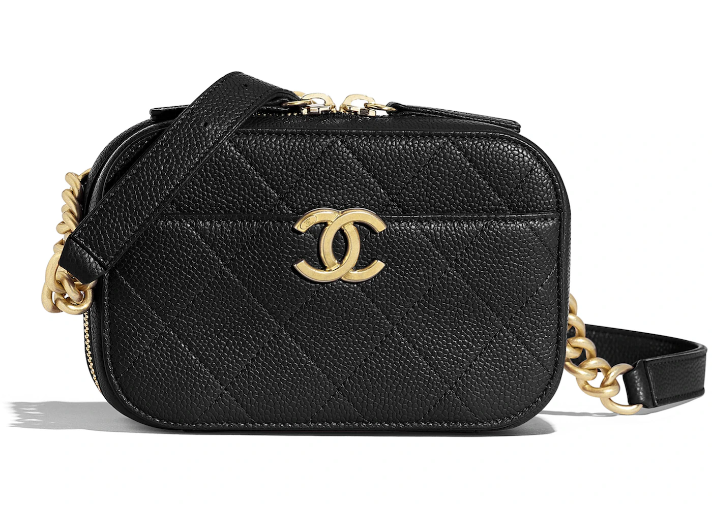 Chanel Waist Bag Stitched Grained Calfskin Gold-tone Black in Grained Calfskin  with Gold-tone - US