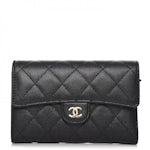 Chanel Black Quilted Caviar Classic Flap Wallet Q6A37O0FKB008