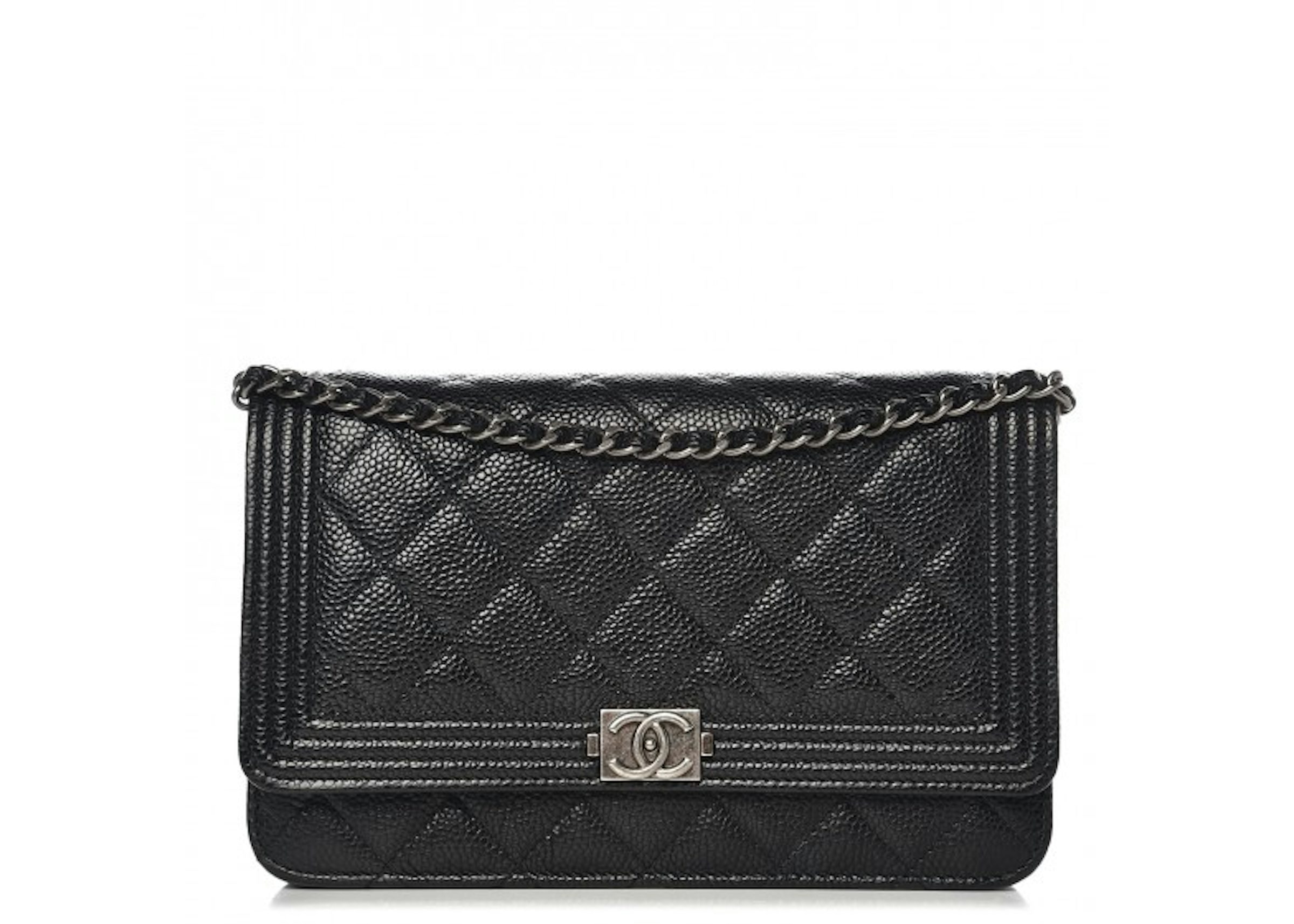 chanel wallet on a chain black