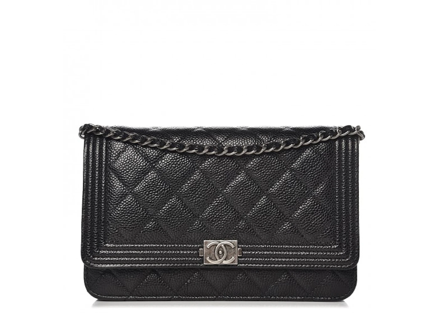Black chanel wallet on a chain Clearance