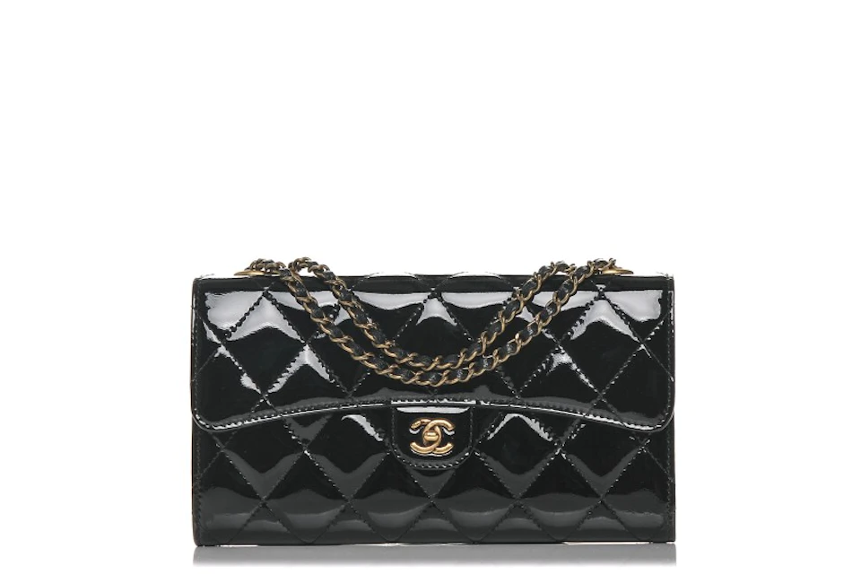 Chanel Wallet on Chain Eyelet Quilted Black