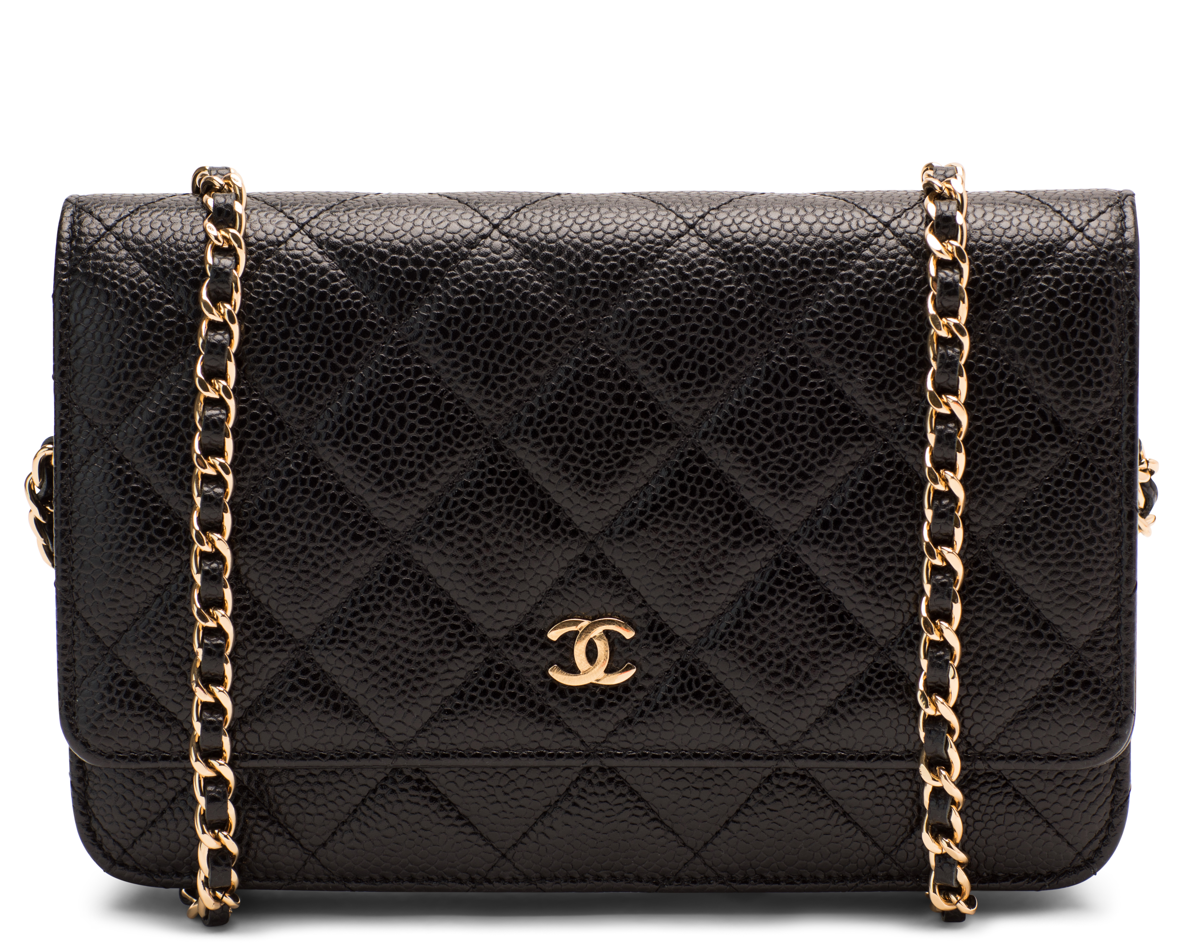 Chanel Black Caviar Card Holder with Chain  Votre Luxe