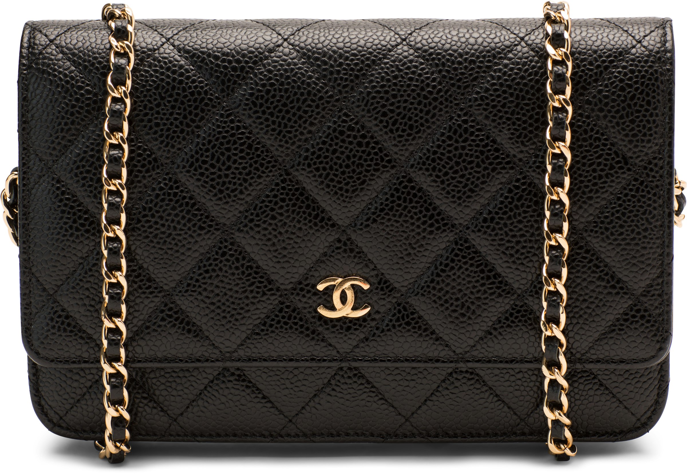 Chanel On Chain Quilted Caviar Gold-tone Black in Caviar Leather with - US