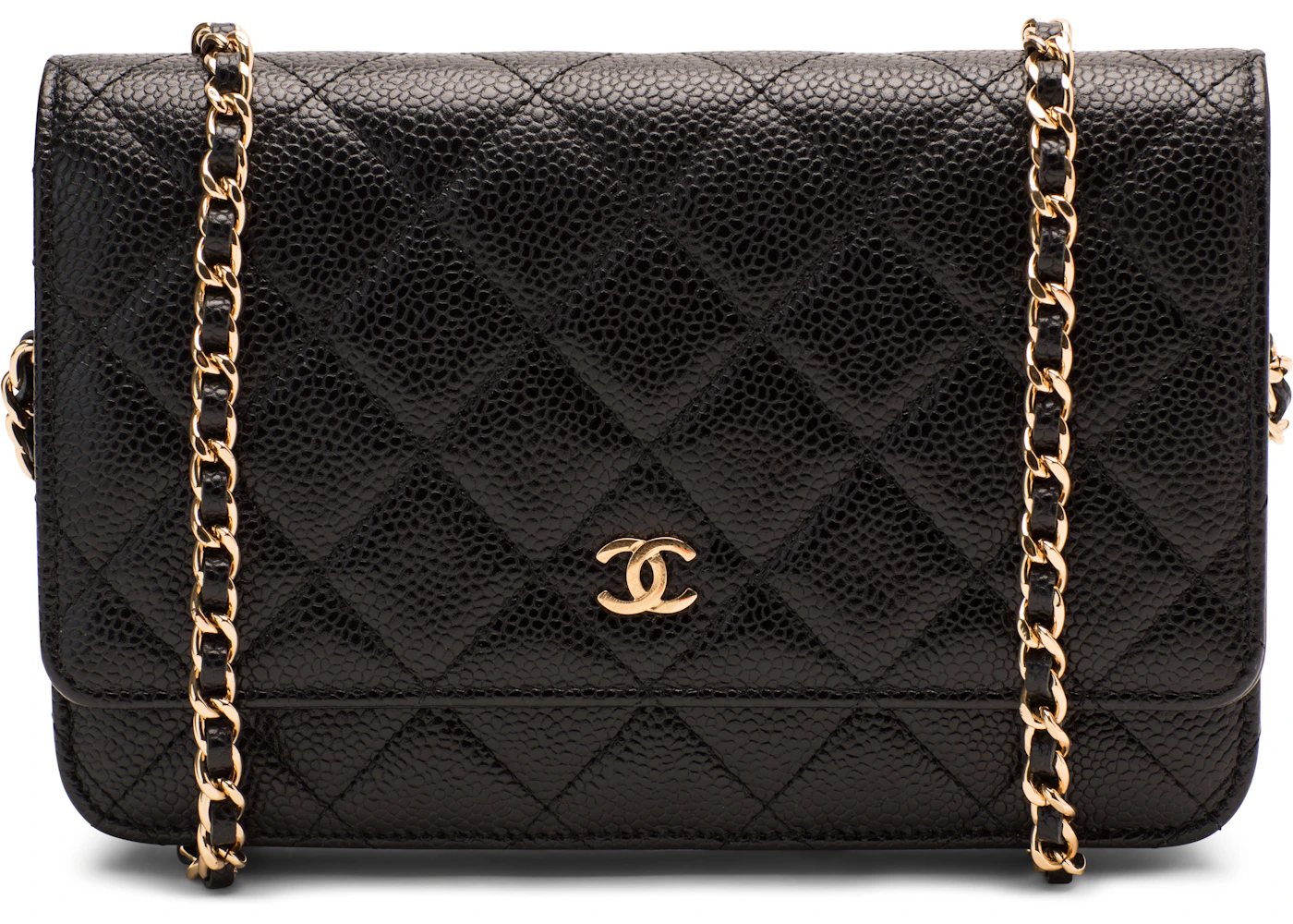 Chanel wallet on chain caviar gold Clearance