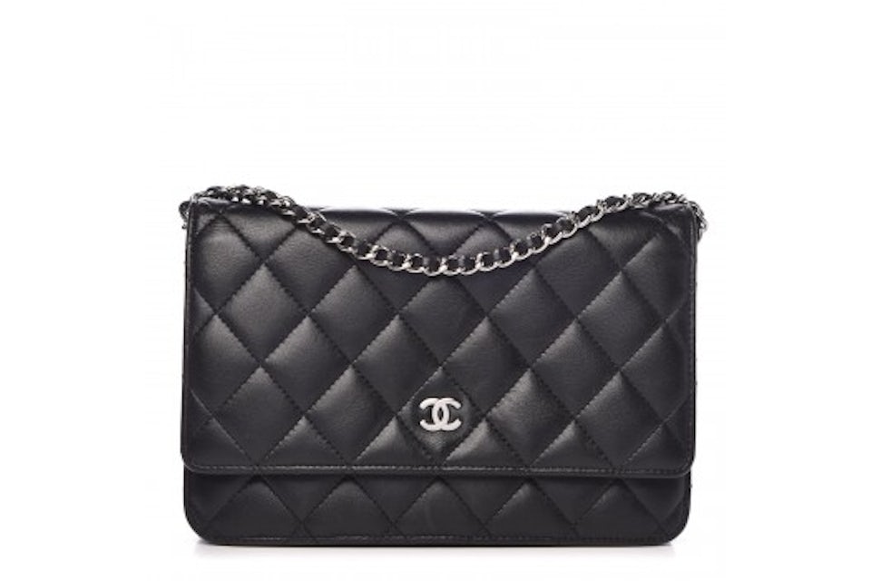 Chanel Wallet On Chain Quilted Lambskin Silver-tone Black - US