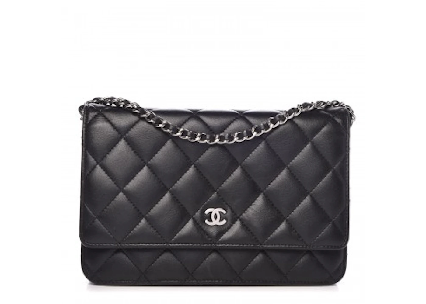 forhandler pinion sagging Chanel Wallet On Chain Quilted Lambskin Silver-tone Black - US