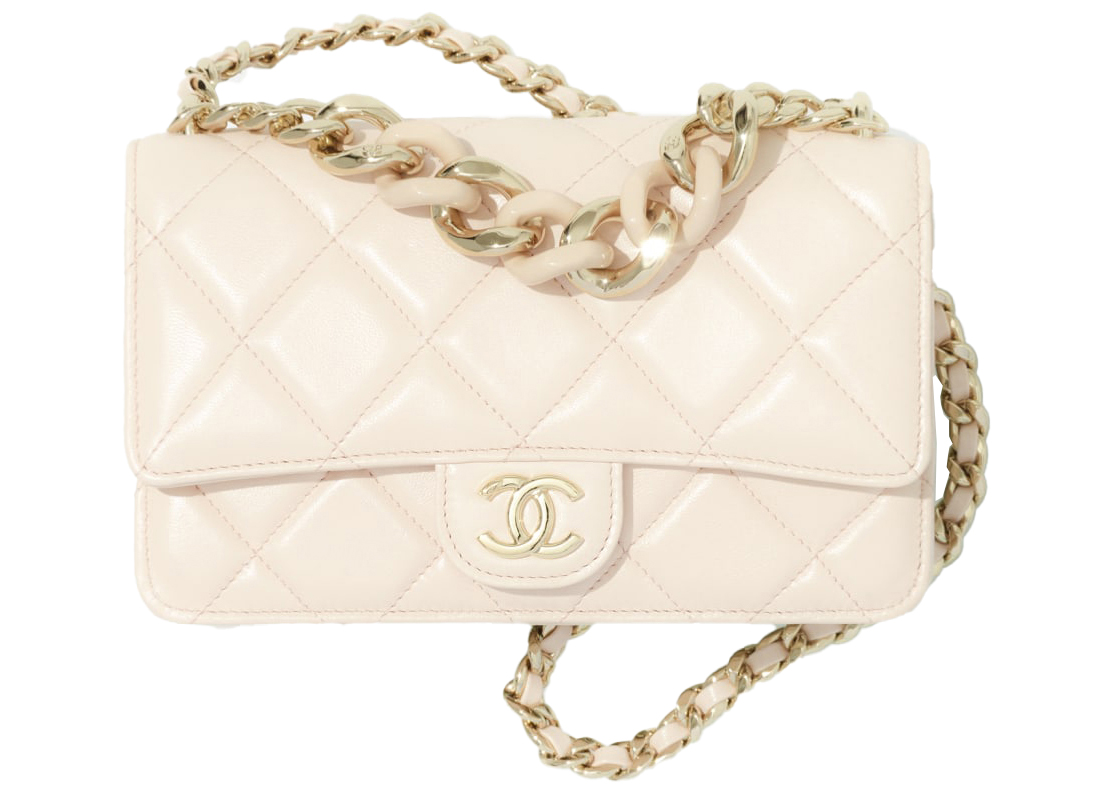 NEW RARE CHANEL 21P Iridescent White WOC  19 Flap Bag Wallet On Chain   eBay