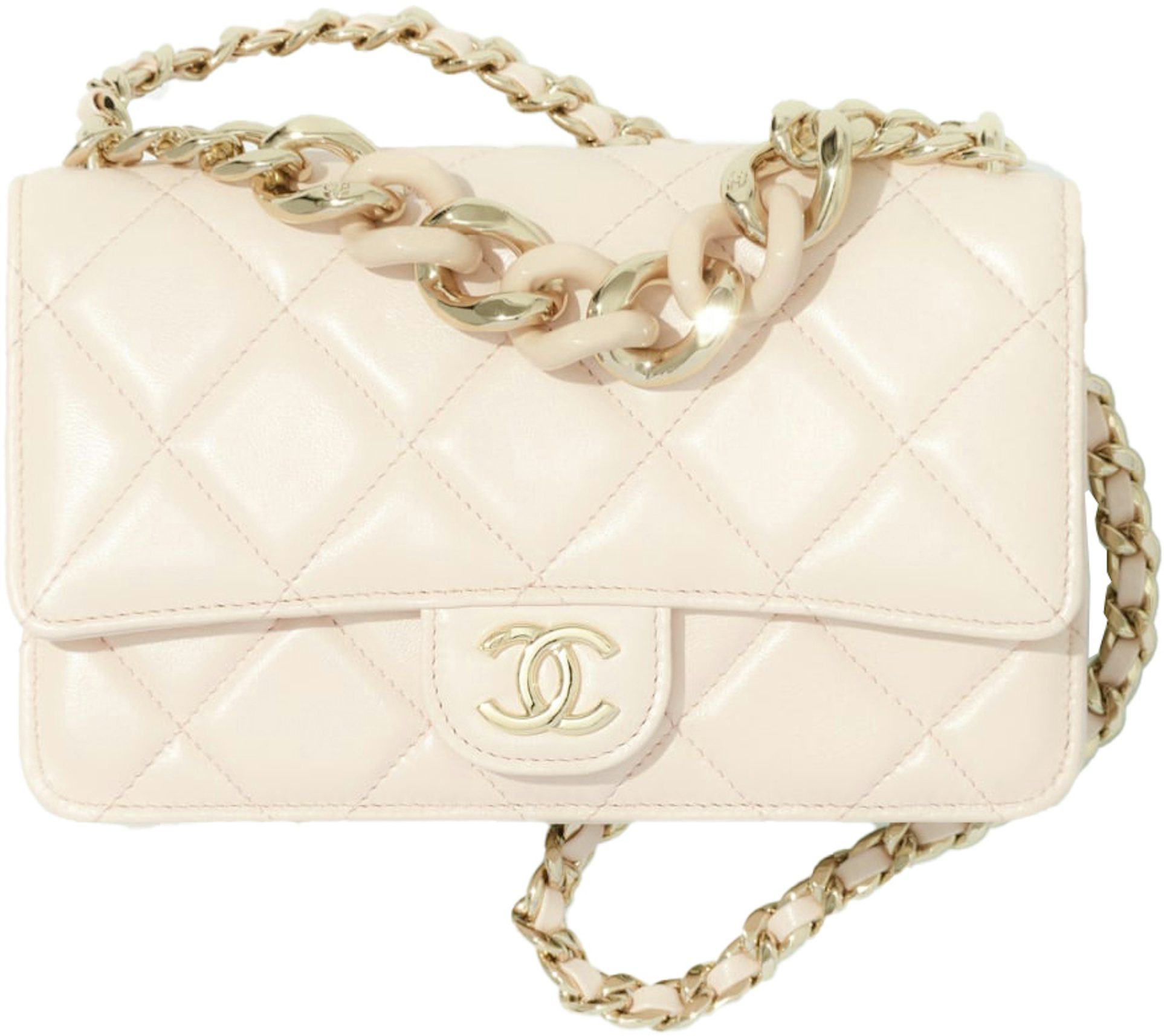 New 23S CHANEL 2023 WOC Wallet on Chain Caviar Pale Pink Bag Gold
