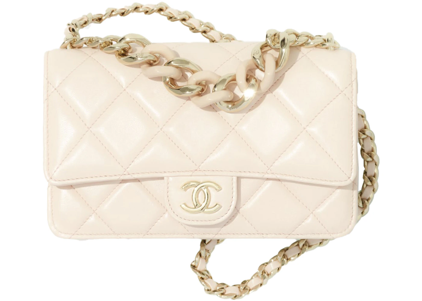 Chanel Quilted Mini Rectangular Flap Bag Grey