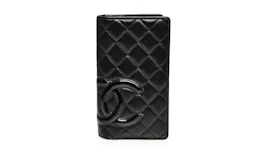 Chanel Cambon Yen Wallet Quilted Calfskin/Patent Leather Black