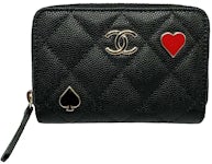 Chanel Boy Zipped Coin Purse Quilted Lambskin Gold-tone Black in