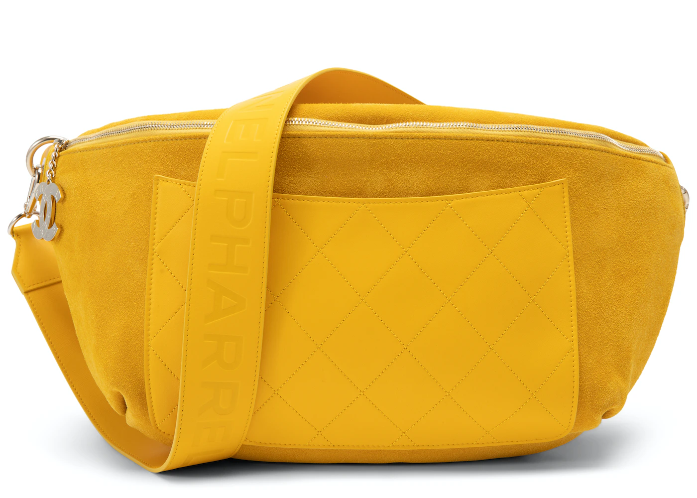 Chanel x Pharrell Waist Bag Yellow in Suede with Silver-tone - US