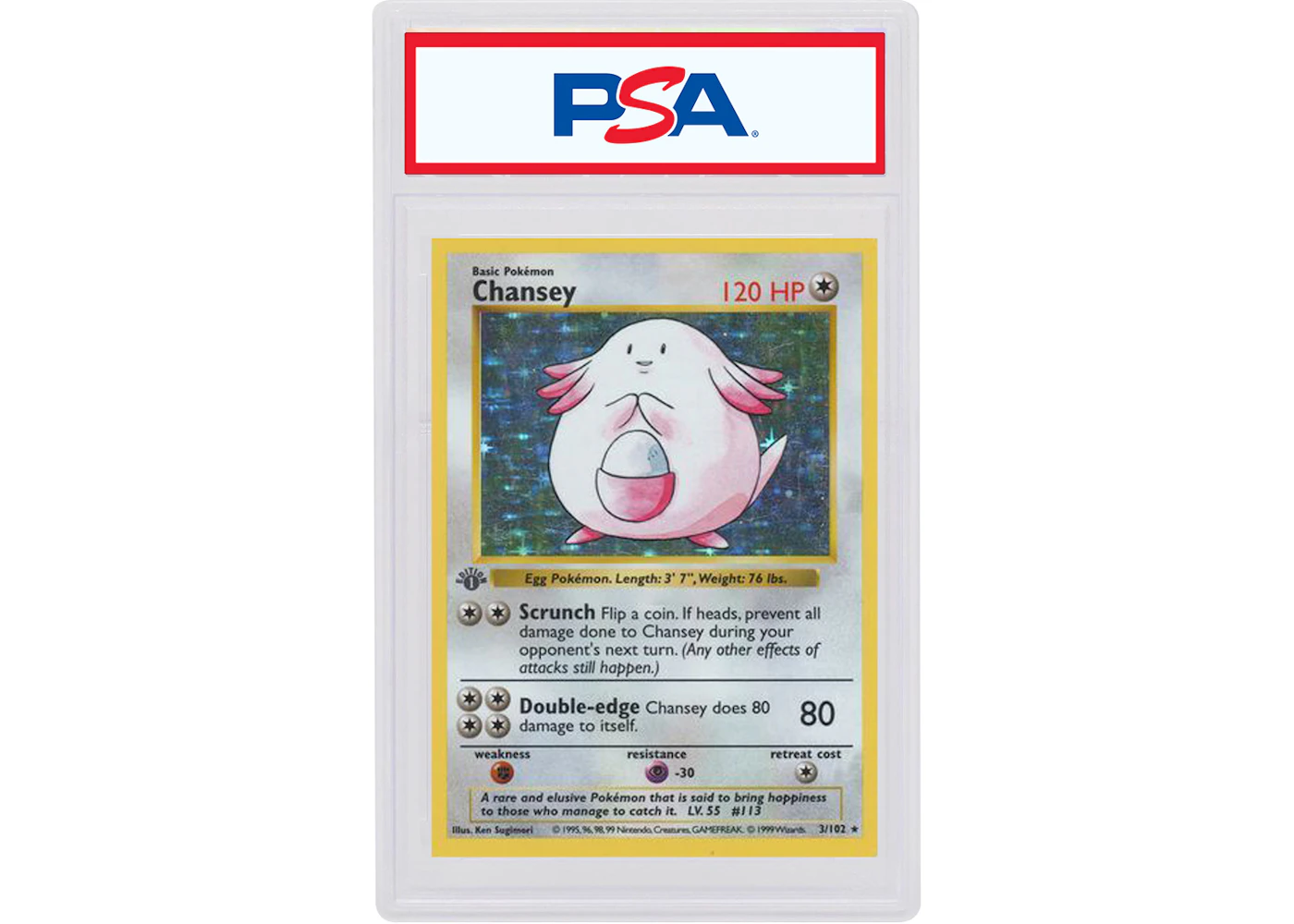 Chansey-Holo 1999 Pokemon TCG Base Set 1st Edition #3/102 (PSA or BGS Graded) - 1999 - US Chansey-Holo 1999 Pokemon TCG Base Set 1st Edition #3/102 (PSA or BGS Graded) - 1999 - US