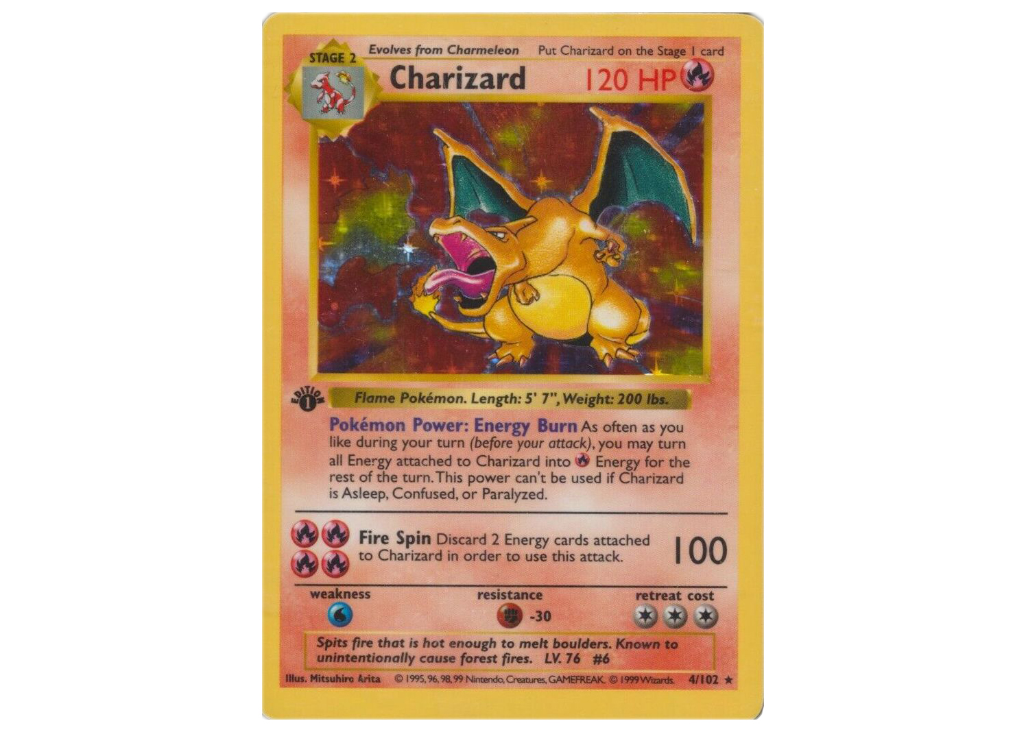 Charizard 1999 Pokémon TCG 1st Edition Holo #4 (Ungraded) - 1999 - US