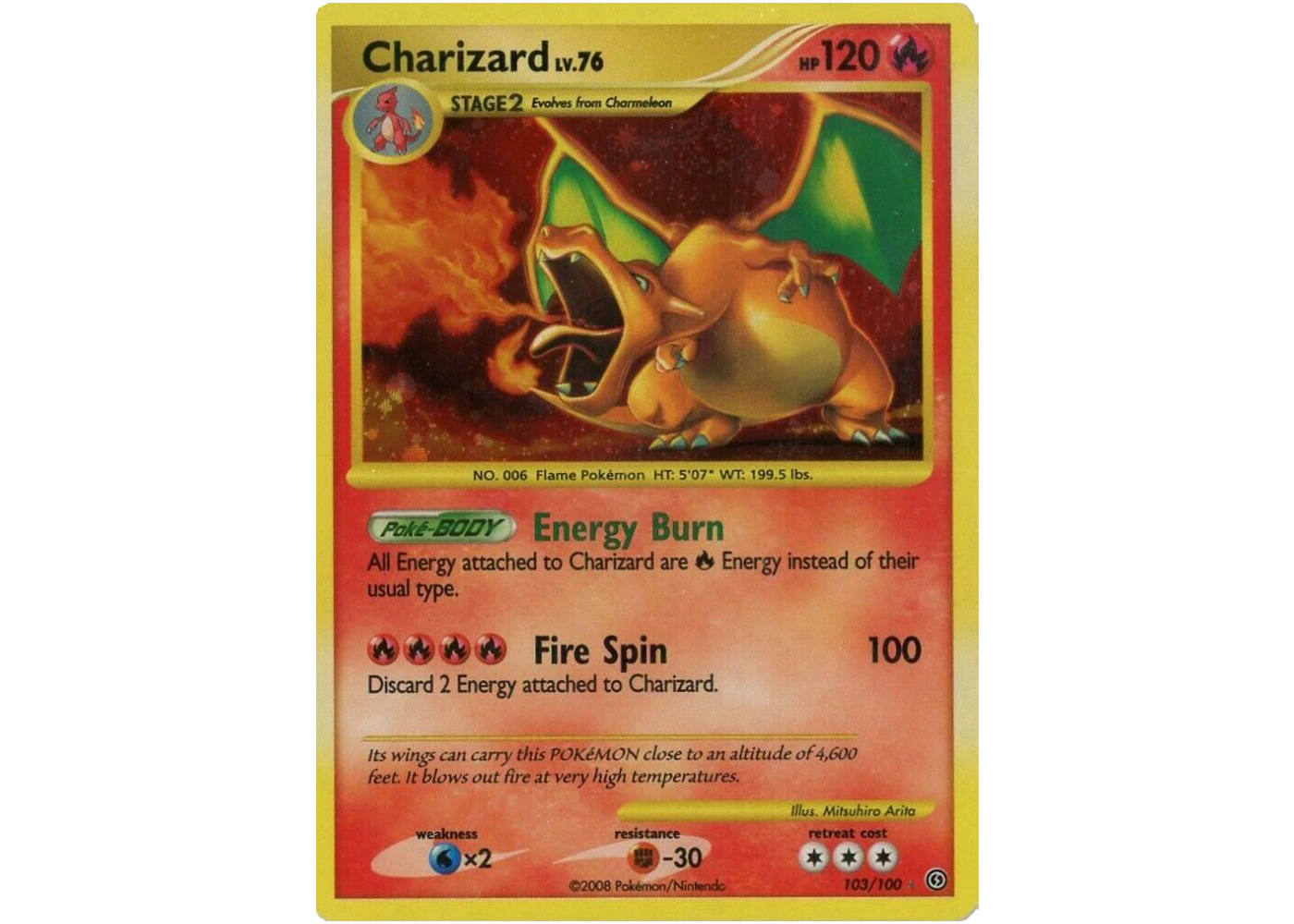 Charizard 2008 Pokmon TCG Diamond & Pearl Stormfront Holo #103 (Ungraded) - 2008 - US Charizard 2008 Pokmon TCG Diamond & Pearl Stormfront Holo #103 (Ungraded) - 2008 - US