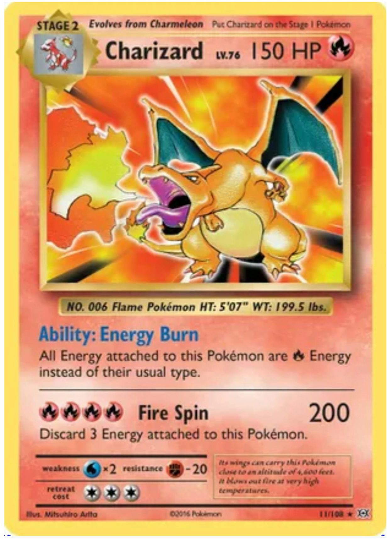 Sold at Auction: 2016 Pokemon Charizard XY Evolutions #11/108 Holo