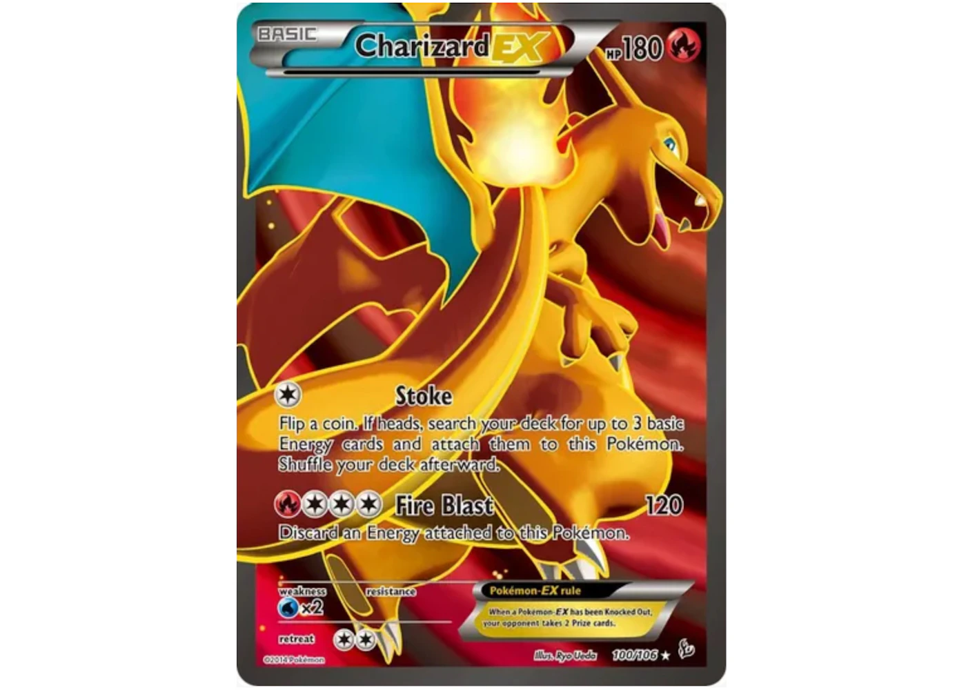 Charizard EX Full Art 2014 Pokmon TCG XY Flashfire #100 (Ungraded) - 2014 - US Charizard EX Full Art 2014 Pokmon TCG XY Flashfire #100 (Ungraded) - 2014 - US