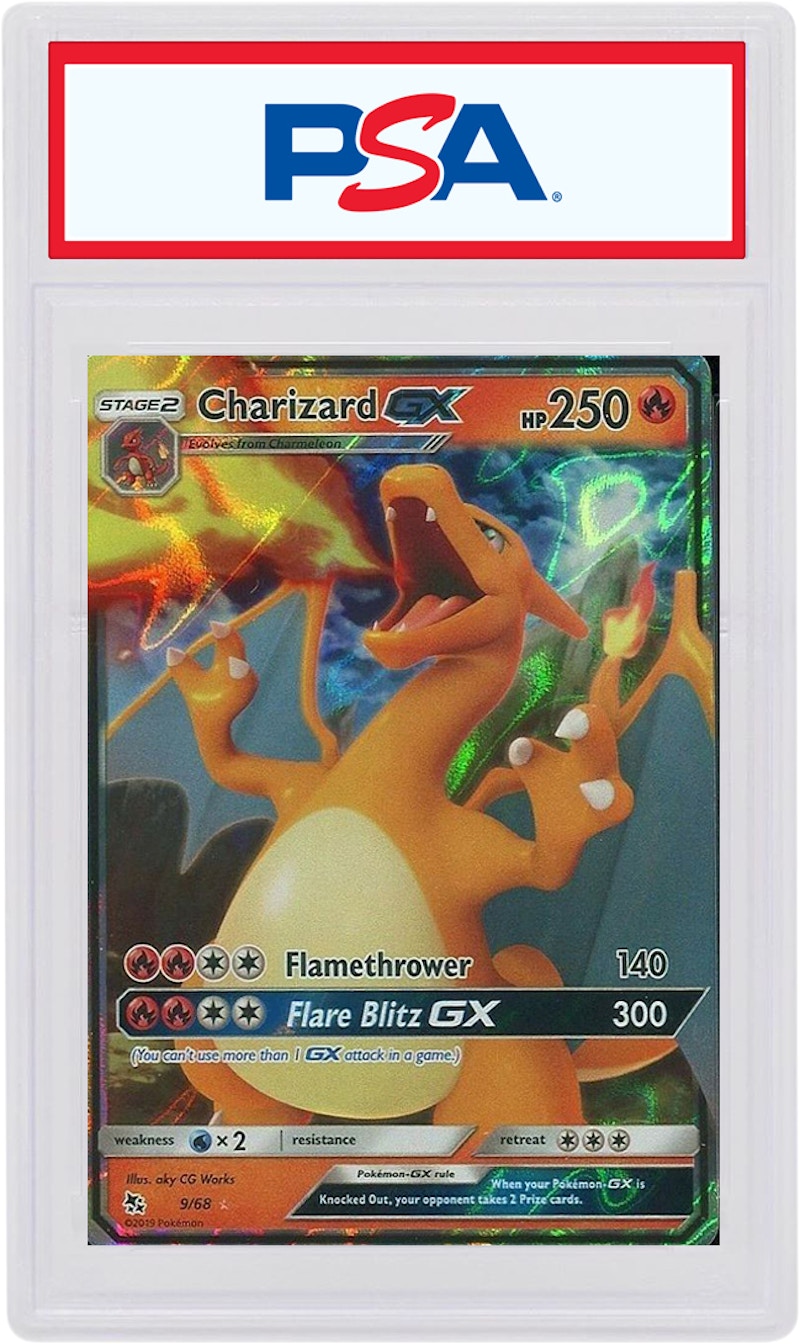 Pokémon Charizard PSA Graded Bundle GX V Holo Hidden Fates 9 Tin deals Promo ETB 8 10