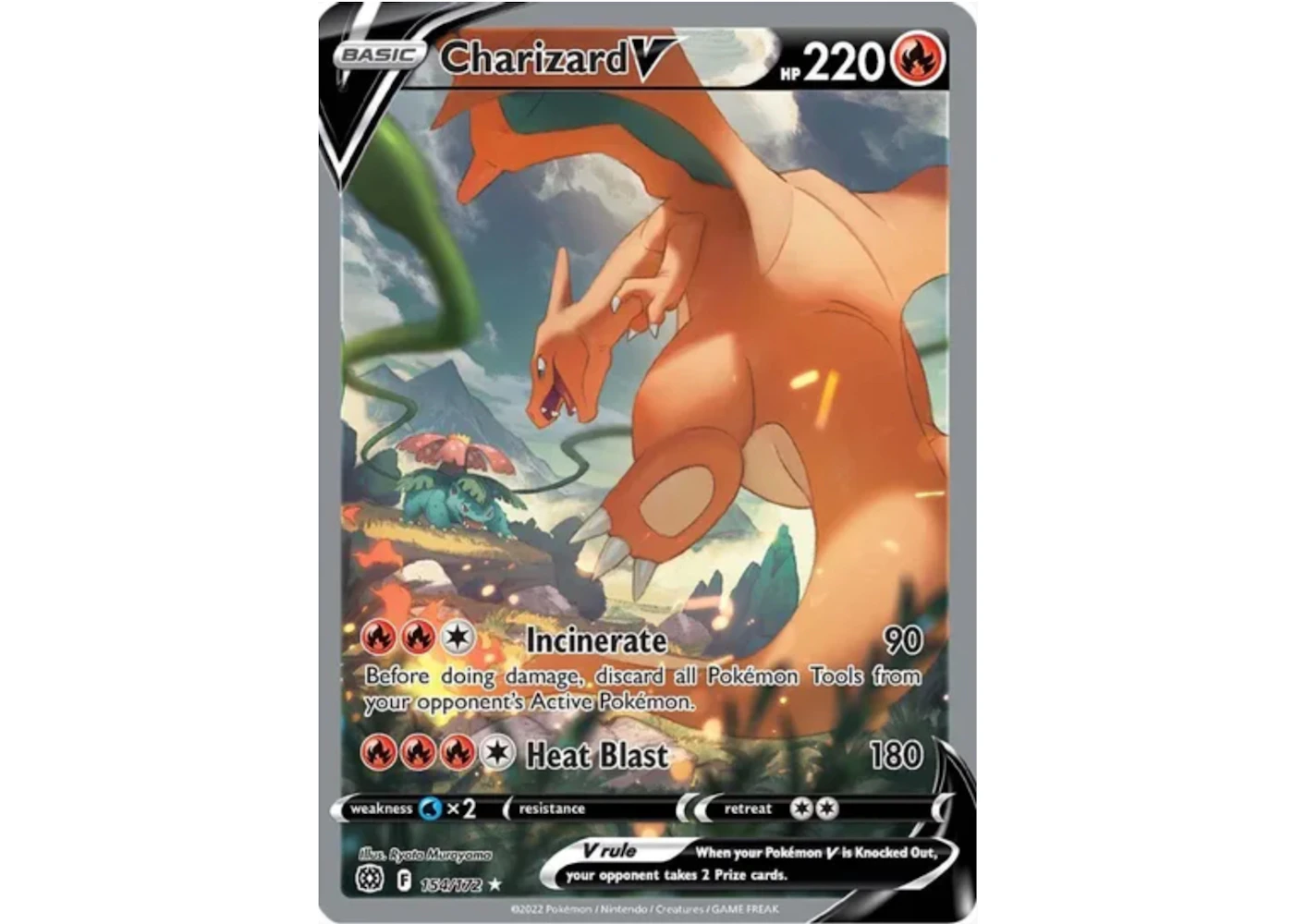 Charizard V 2022 Pokmon TCG Sword & Shield Brilliant Stars Alternate Full Art #154 (Ungraded) - 2022 - US Charizard V 2022 Pokmon TCG Sword & Shield Brilliant Stars Alternate Full Art #154 (Ungraded) - 2022 - US