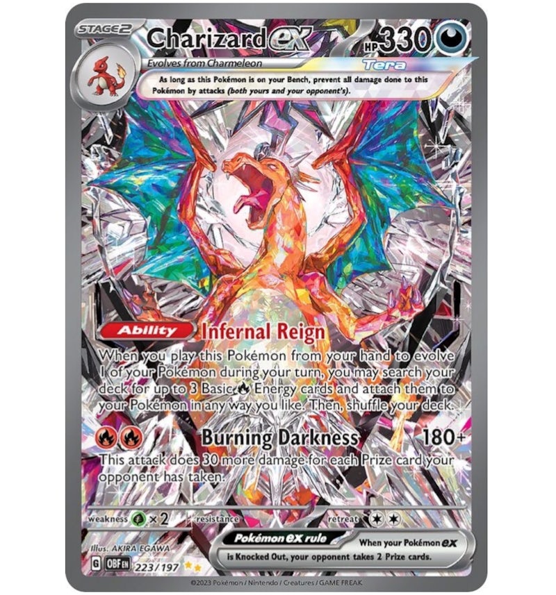 Charizard ex 2024 Pokmon Scarlet & Violet Obsidian Flames Special Illustration Rare 223/197 Ungraded - 2024 - US Charizard ex 2024 Pokmon Scarlet & Violet Obsidian Flames Special Illustration Rare 223/197 Ungraded - 2024 - US