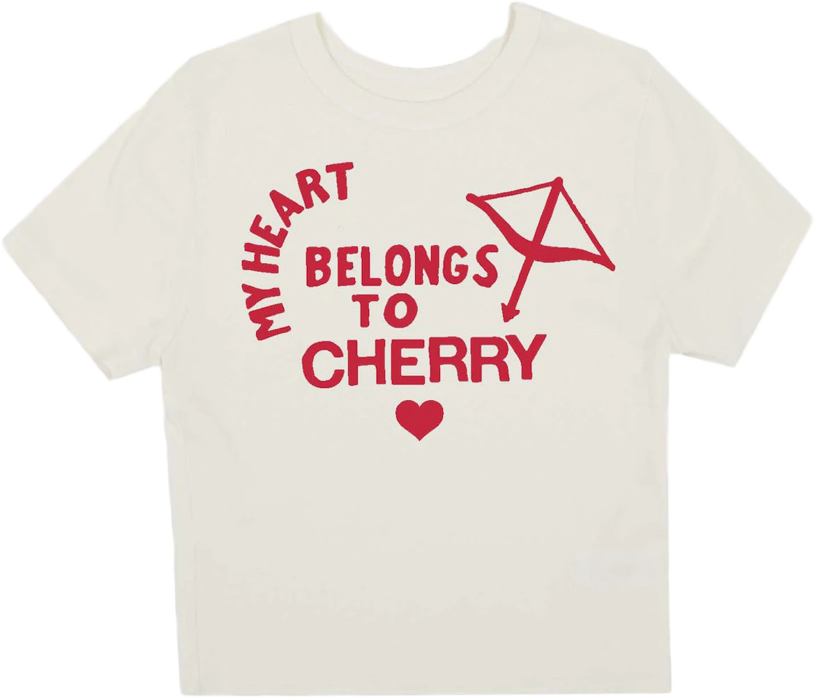 Cherry LA My Heart Baby Tee (Cream) T-shirt Cream Men's - SS22 - US