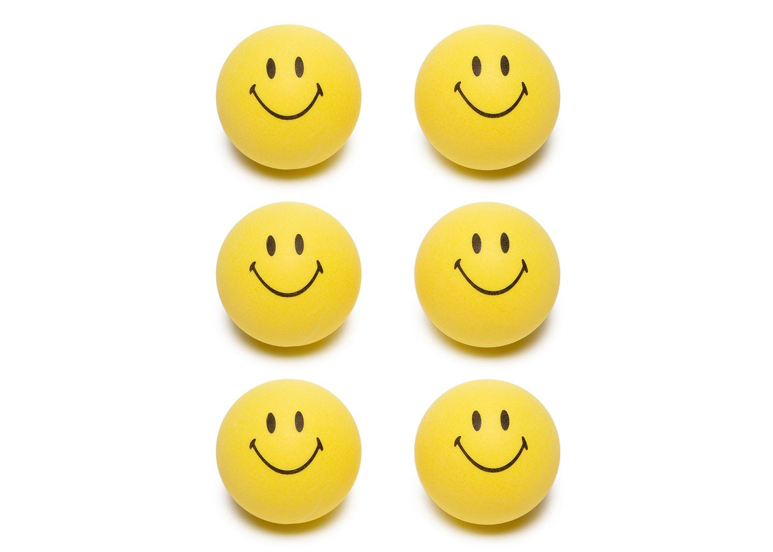 Smiley Smile Dead Happy Black Yellow Face Table Tennis Ping Pong Ball 3 Pack 