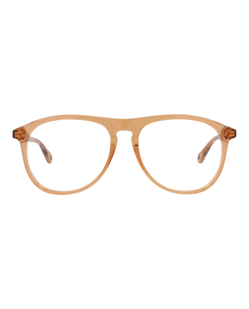 Pre-owned Chloé Women's Chloe Aviatorframe Bio Acetate Optical Frames In Orange Orange Transparent (ch0010o/30009865