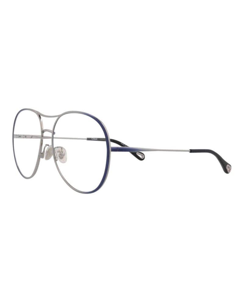 Chloe Aviator-Frame Metal Optical Frames Blue Blue Transparent (Ch0019o-30009854-001)