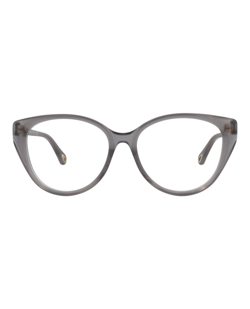 Pre-owned Chloé Women's Chloe Cat Eyeframe Bio Acetate Optical Frames In Grey Grey Transparent (ch0052oa/30011513/00
